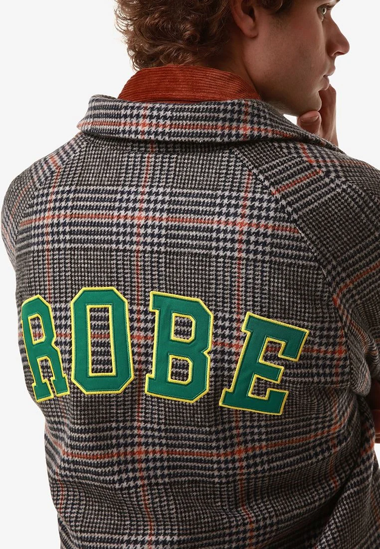 Cappotto ROBE DI KAPPA patch logo tartan grigio - immagine 5