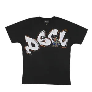 T-shirt DISCLAIMER stampa logo nero