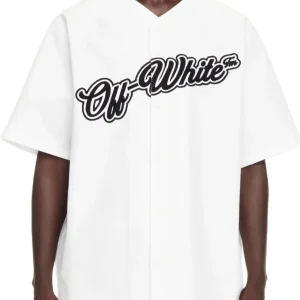 Camicia OFF-WHITE baseball con logo bianca