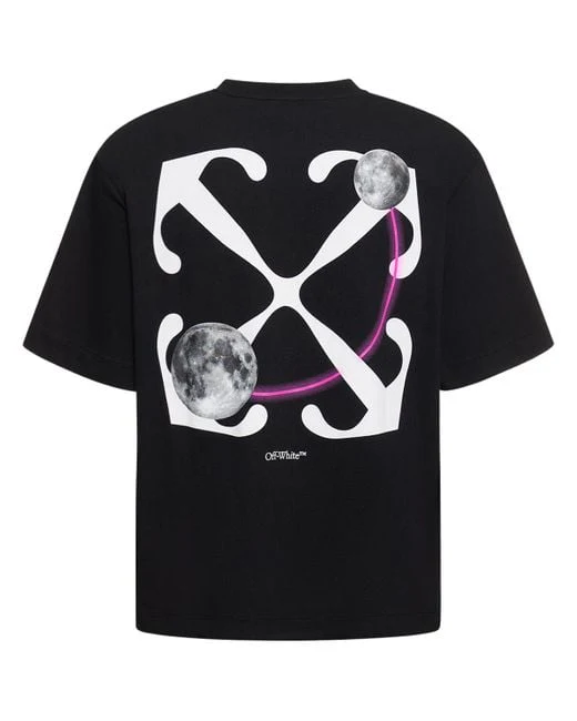 T-shirt OFF-WHITE stampa double moon Arrow Skate oversize nera - immagine 4
