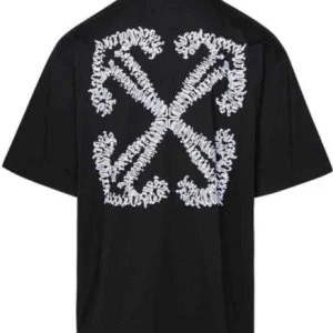 T-shirt OFF-WHITE con ricamo Arrow Tattoo Skate oversize nera