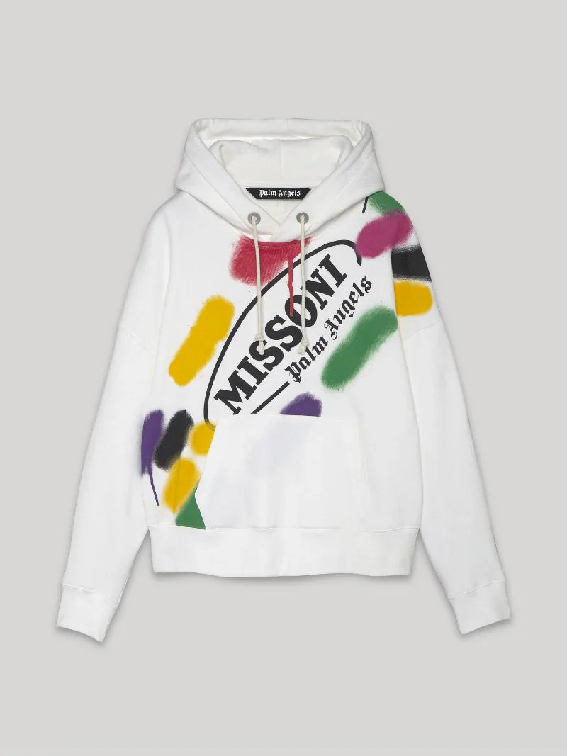 Felpa PALM ANGELS x MISSONI printed oversize bianca - immagine 4