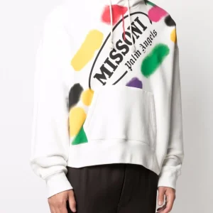 Felpa PALM ANGELS x MISSONI printed oversize bianca