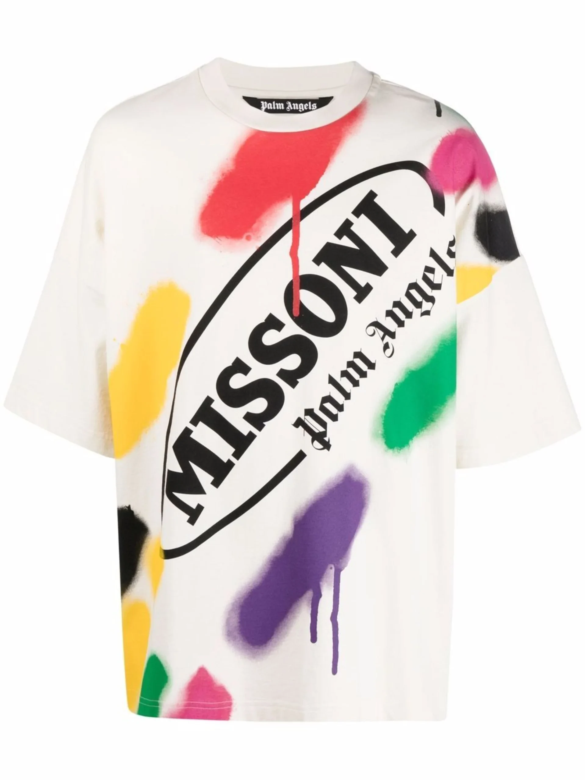 T-shirt PALM ANGELS x MISSONI printed oversize bianca - immagine 4
