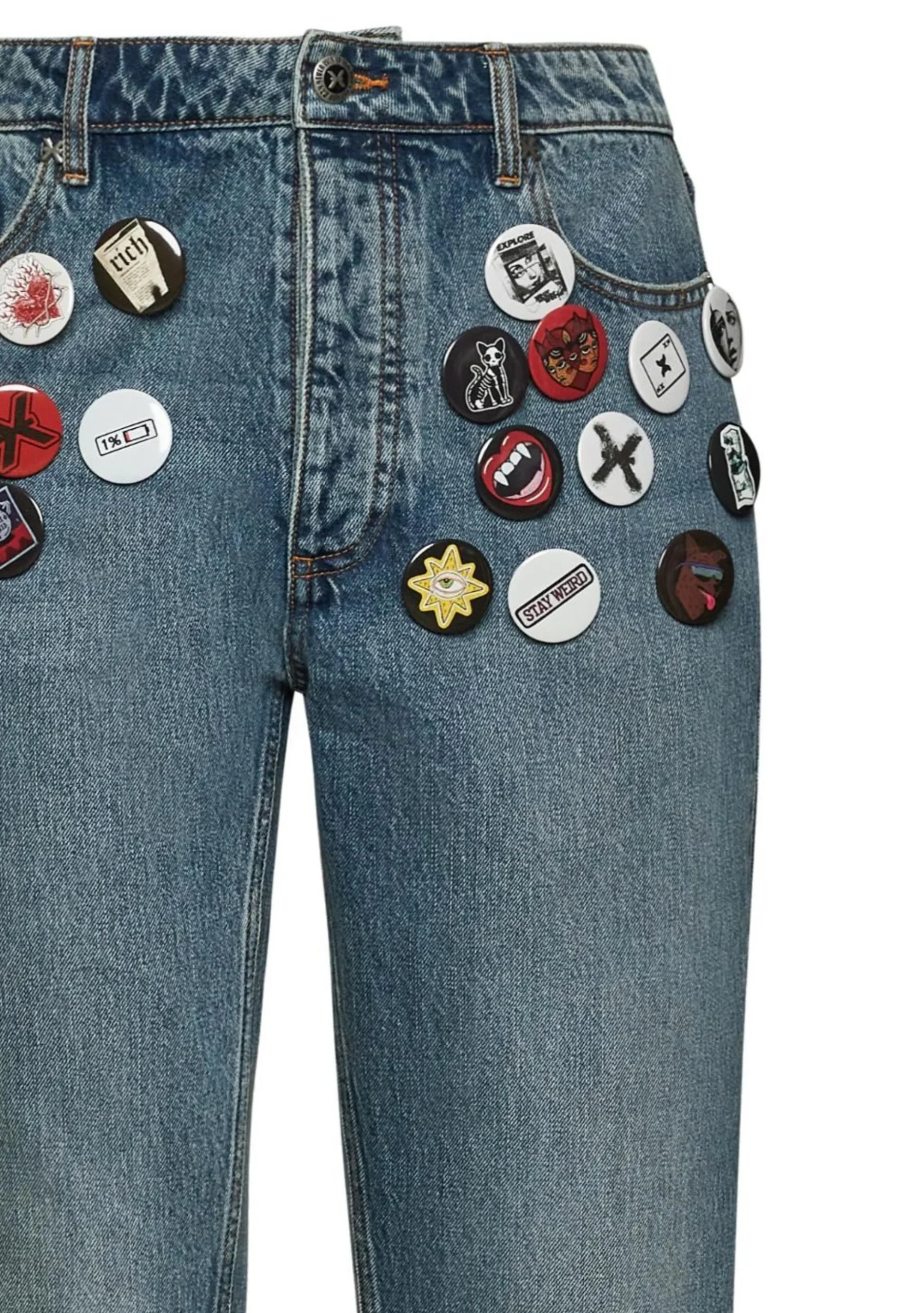 Jeans RICHMOND X relaxed fit con badge denim blue - immagine 4