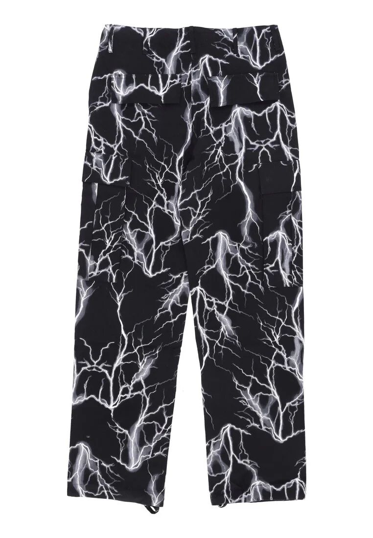 Pantalone cargo PHOBIA stampa all over fulmine grigio nero - immagine 3