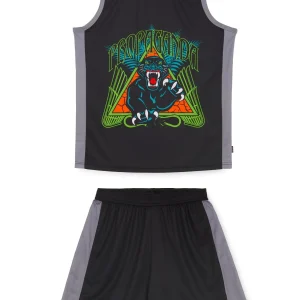 Completino estivo PROPAGANDA canotta + pantaloncino triangle panther basket nero