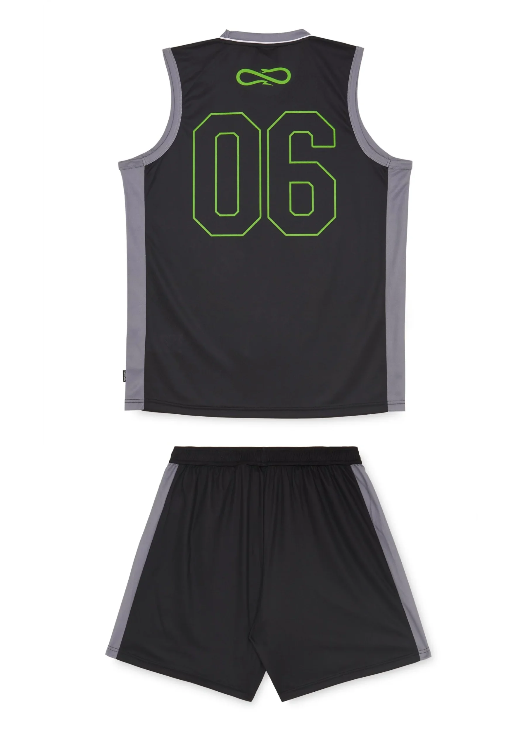 Completino estivo PROPAGANDA canotta + pantaloncino triangle panther basket nero - immagine 3