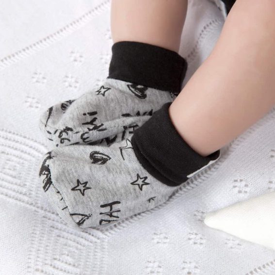 Babbucce Neonato Grunge 100% Cotone - immagine 2