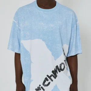 T-shirt RICHMOND X oversize effetto vintage blue powd