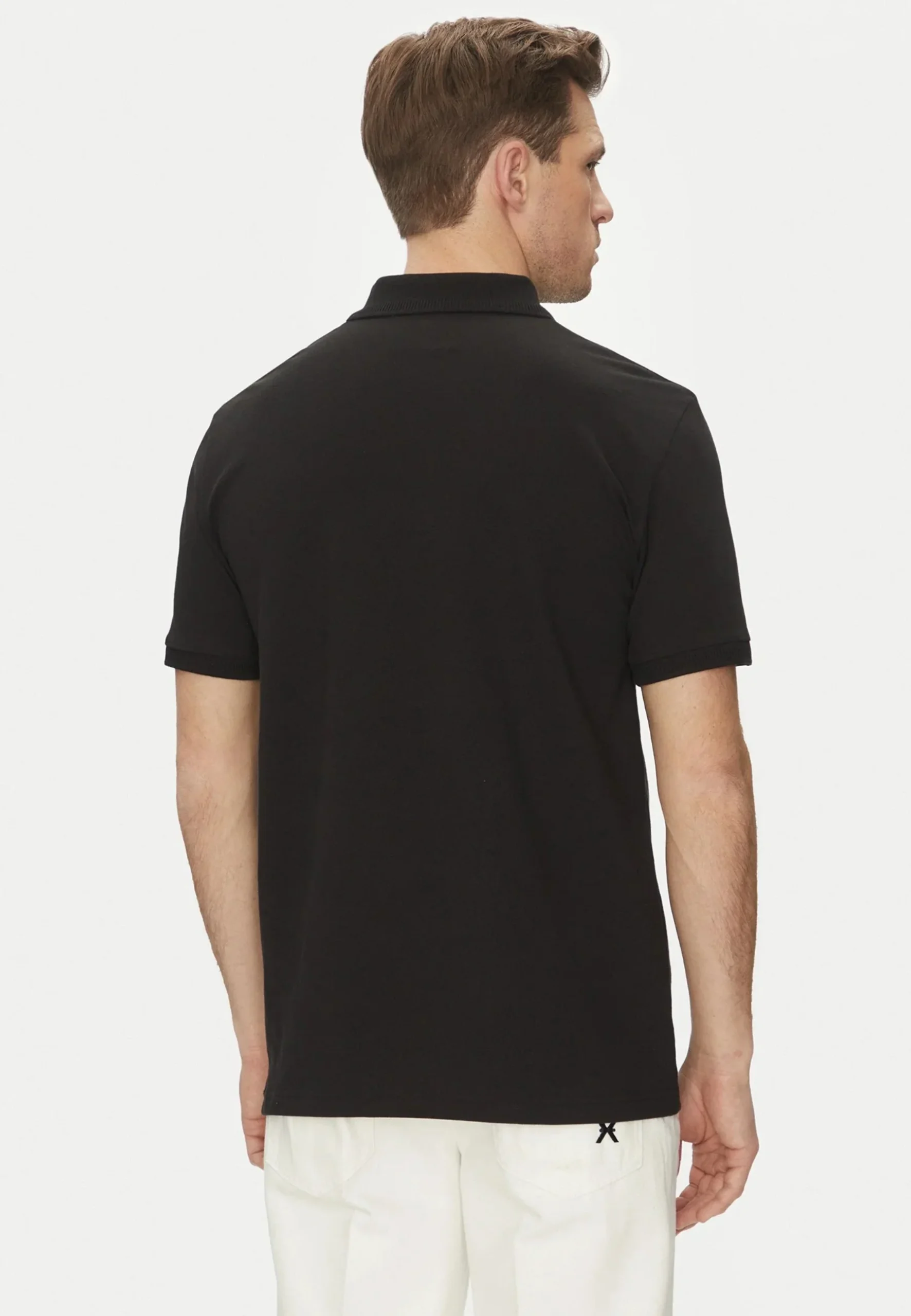 Maglia Polo JOHN RICHMOND X logo tessuto nera - immagine 3