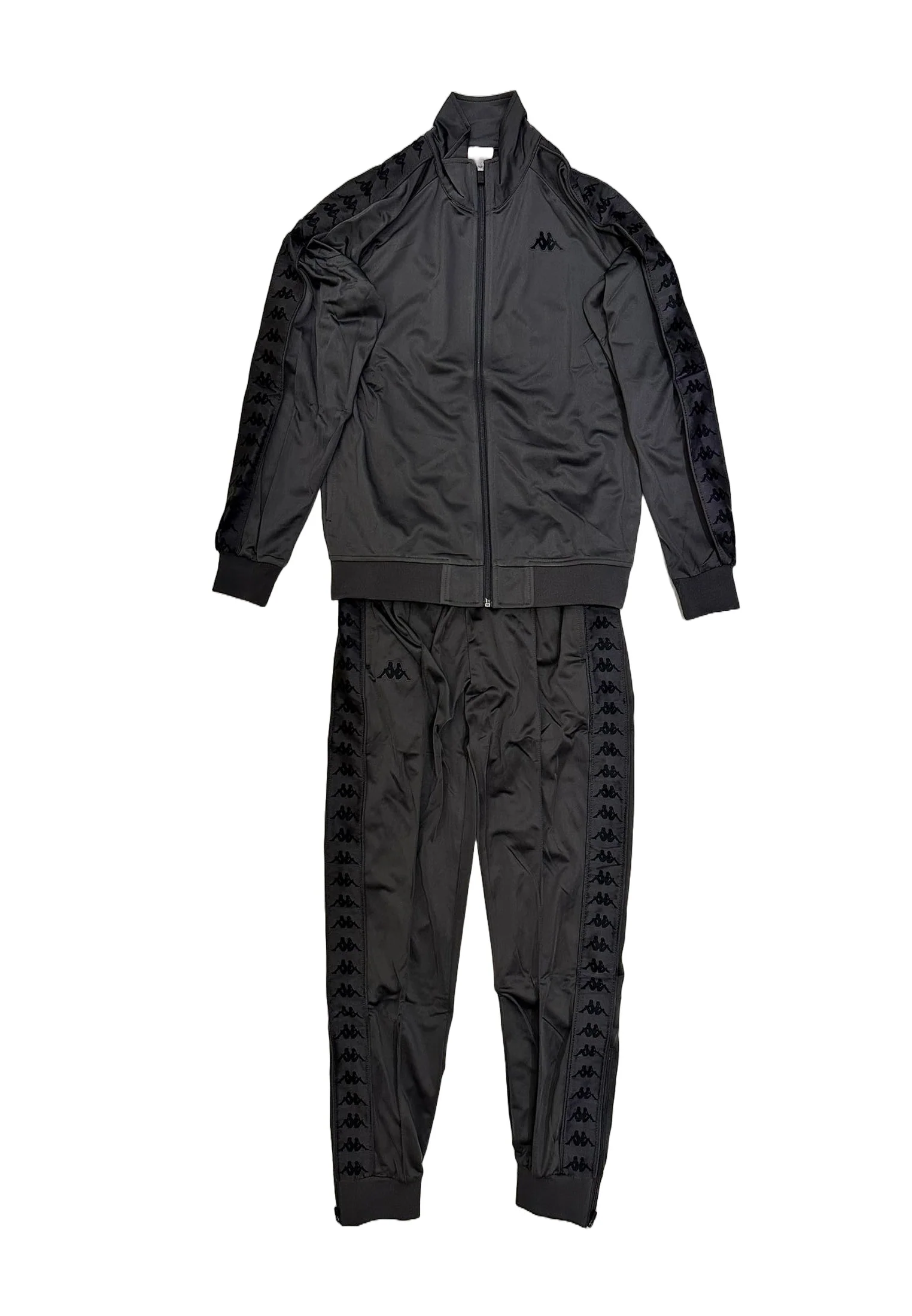 Completo tuta KAPPA 222 Banda giacca + pantalone grigio koala/nero - immagine 2