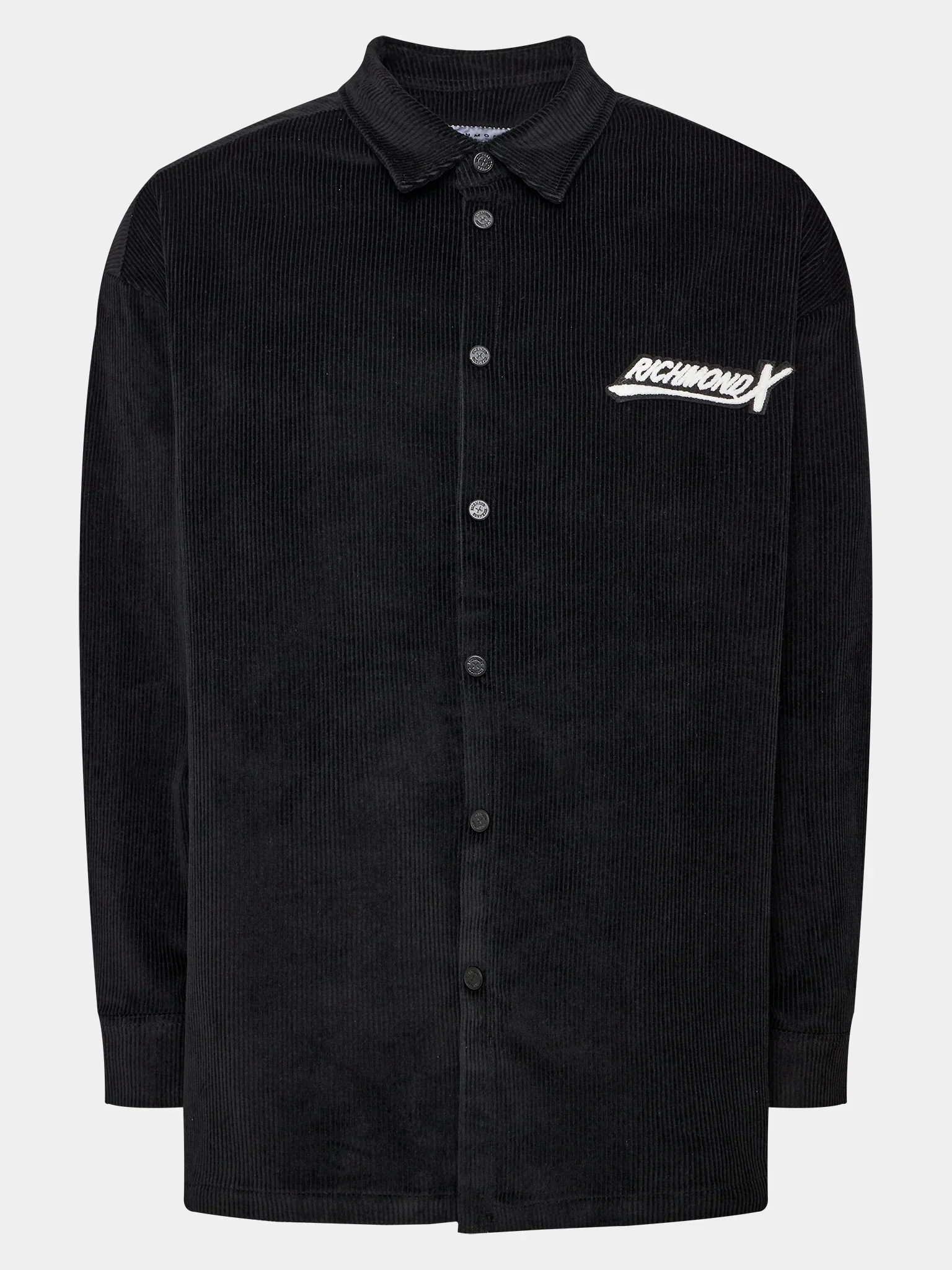 Camicia RICHMOND X in velluto a coste con logo nero - immagine 2