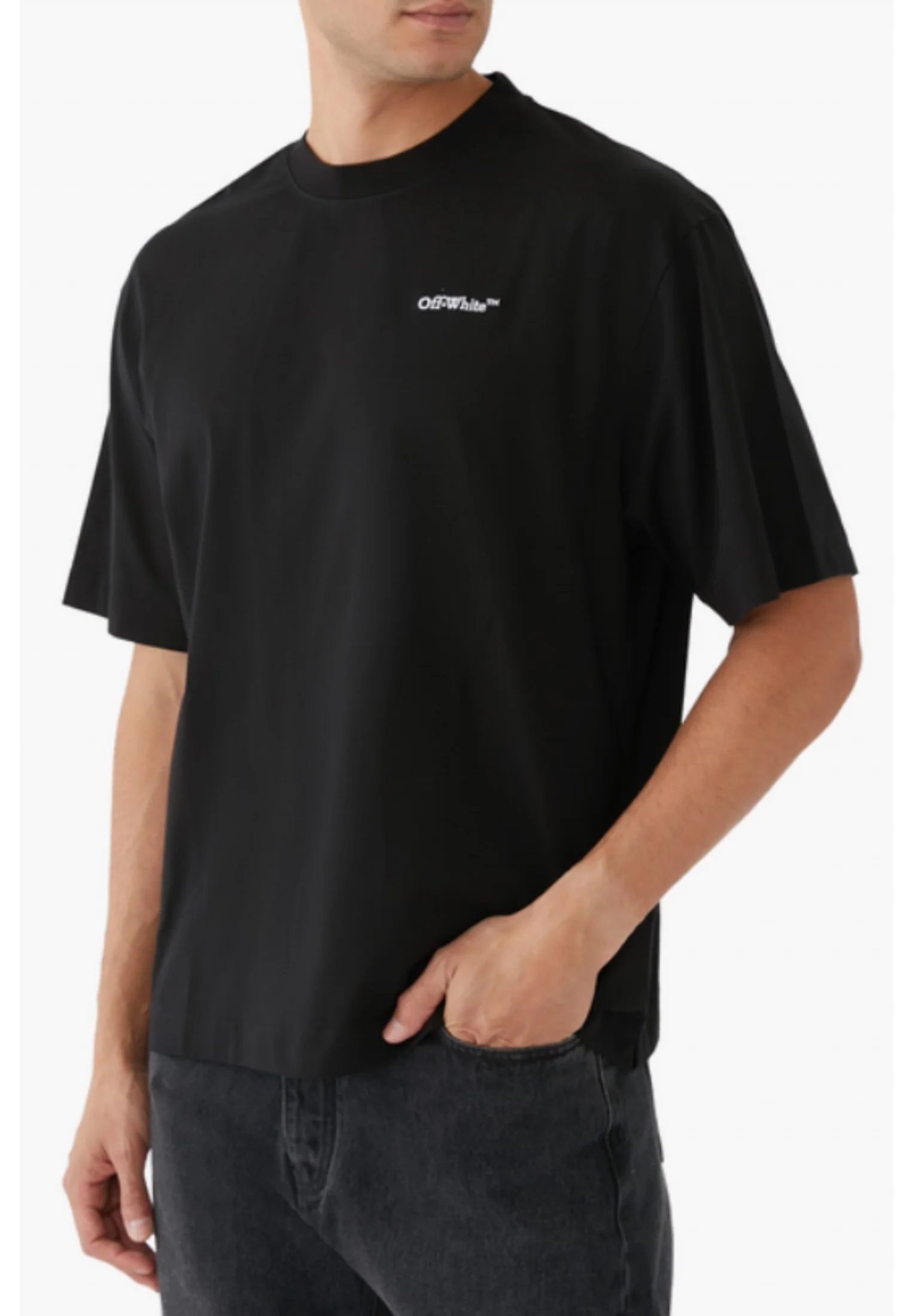 T-shirt OFF-WHITE con ricamo Arrow Tattoo Skate oversize nera - immagine 4