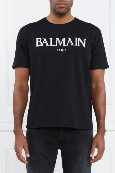 T-shirt BALMAIN large fit logo gommato nera - immagine 4