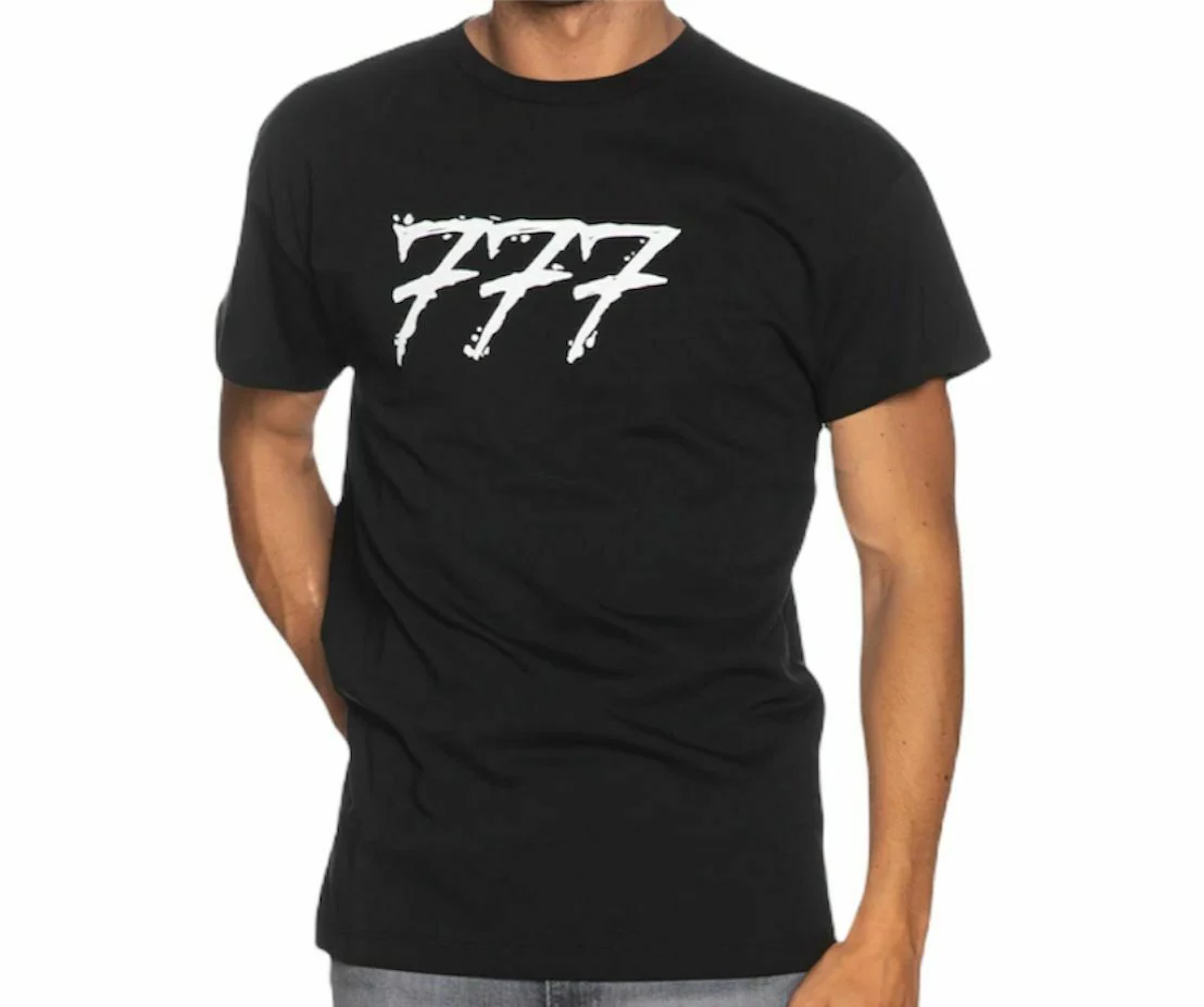 Tony Effe T-shirt TRIPLOSETTE 777 stampa nero - immagine 5