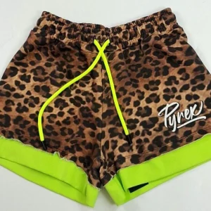 Shorts donna PYREX maculato bande giallo fluo