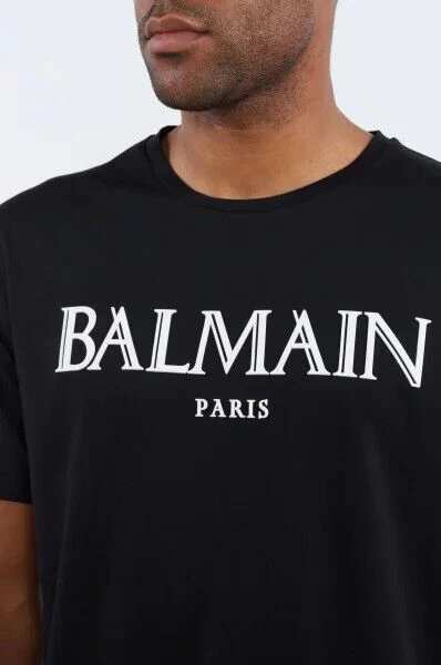 T-shirt BALMAIN large fit logo gommato nera - immagine 5