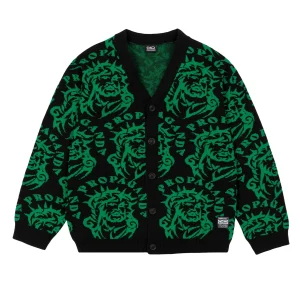Cardigan PROPAGANDA maglione sacred nero verde