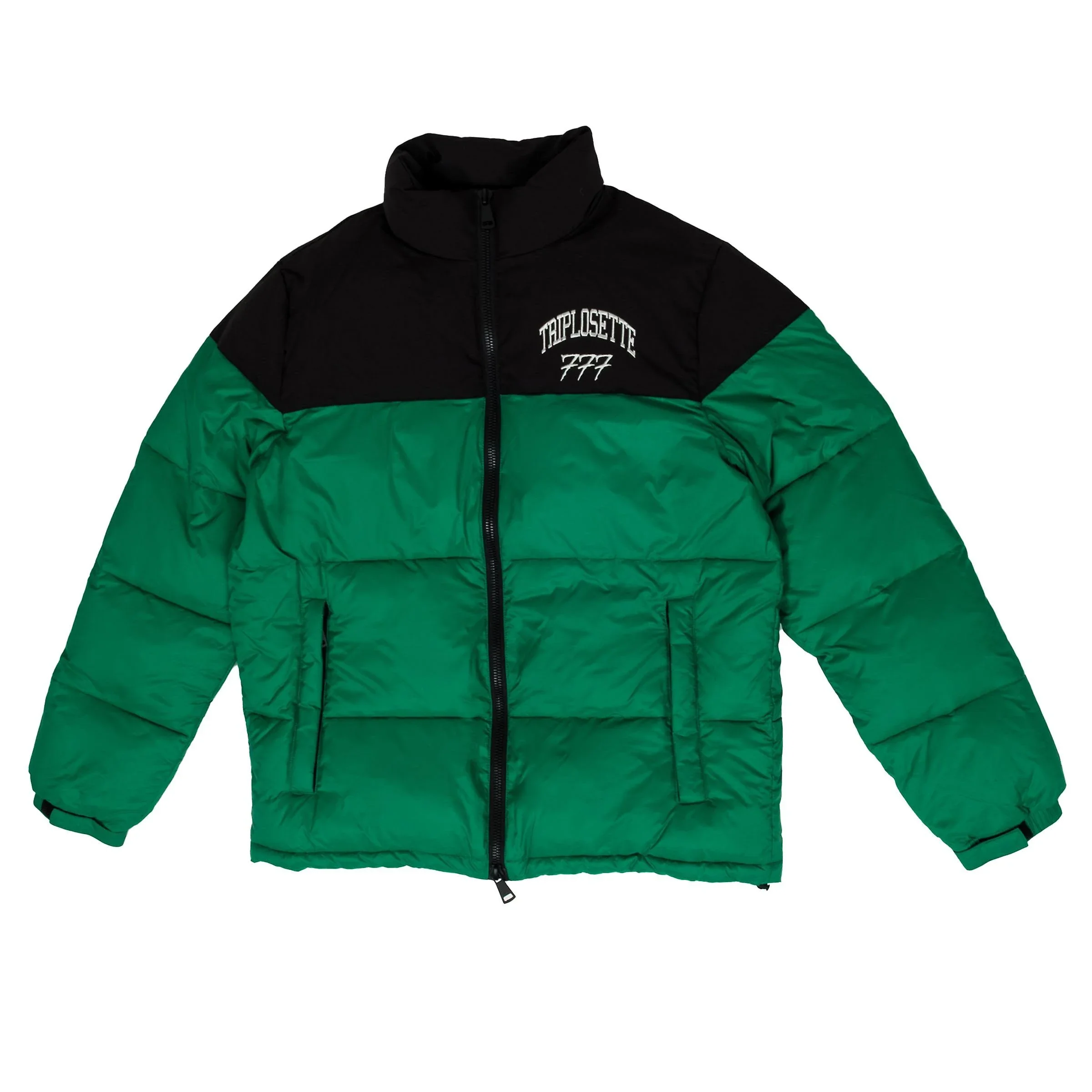 Tony Effe piumino TRIPLOSETTE 777 con ricamo bicolore verde/nero - immagine 2