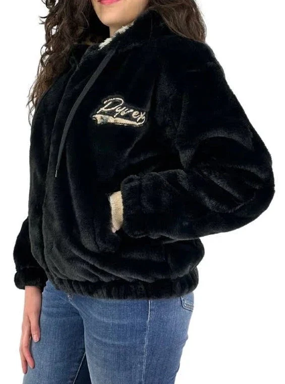 Giubbino donna PYREX eco-pelliccia nero - immagine 4