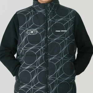 Gilet PHOBIA giubbino smanicato stampa all over nero
