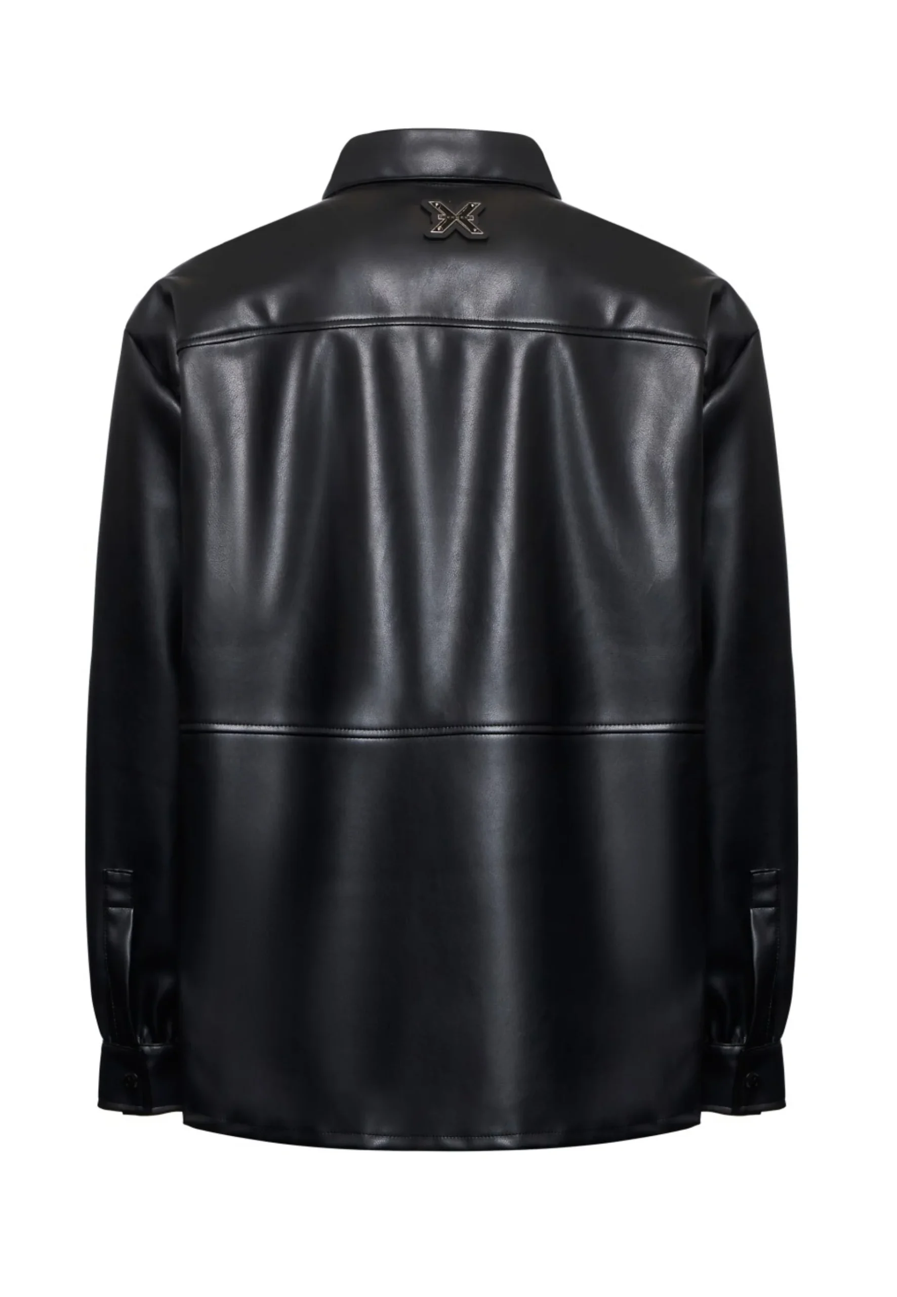 Camicia RICHMOND X in ecopelle con tasca nero - immagine 3