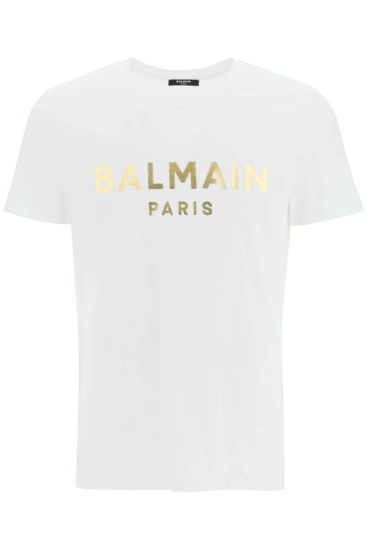 T-shirt BALMAIN stampa logo oro bianca - immagine 2