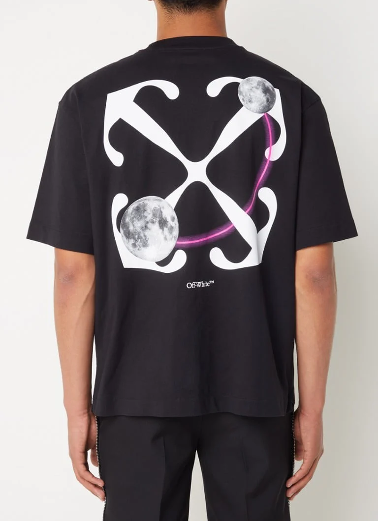 T-shirt OFF-WHITE stampa double moon Arrow Skate oversize nera - immagine 2