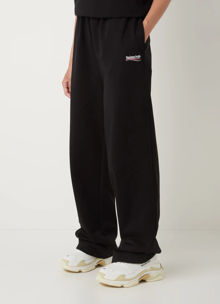 Pantalone unisex BALENCIAGA logo ricamato Political Campaign jogger Nero