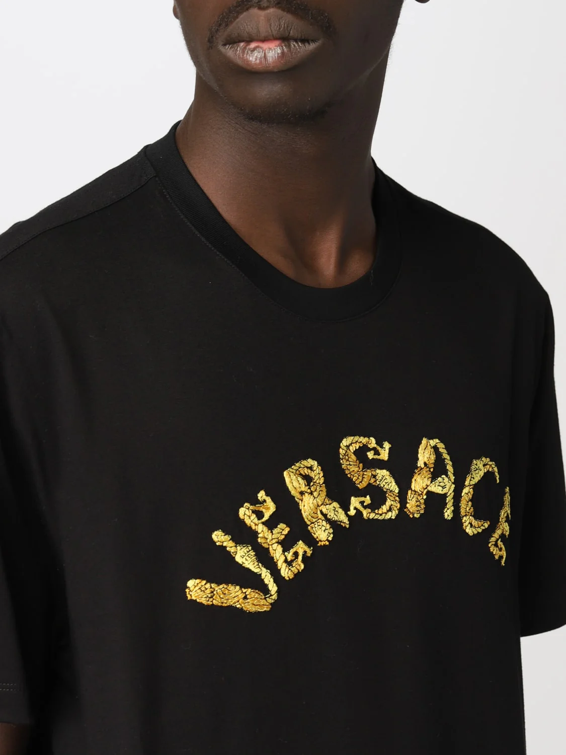 T-shirt VERSACE logo baroque ricamato nera - immagine 6