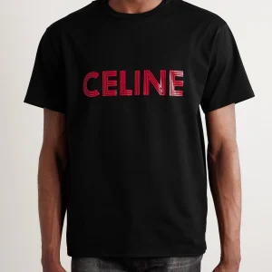 T-shirt CELINE stampa ziggy lucida nera