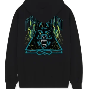Felpa PROPAGANDA cappuccio triangle wolf nera