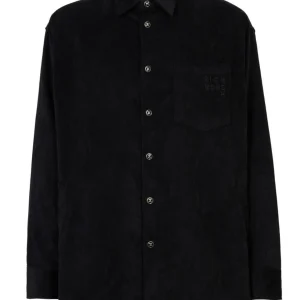 Camicia RICHMOND X in velluto a coste con taschino nera