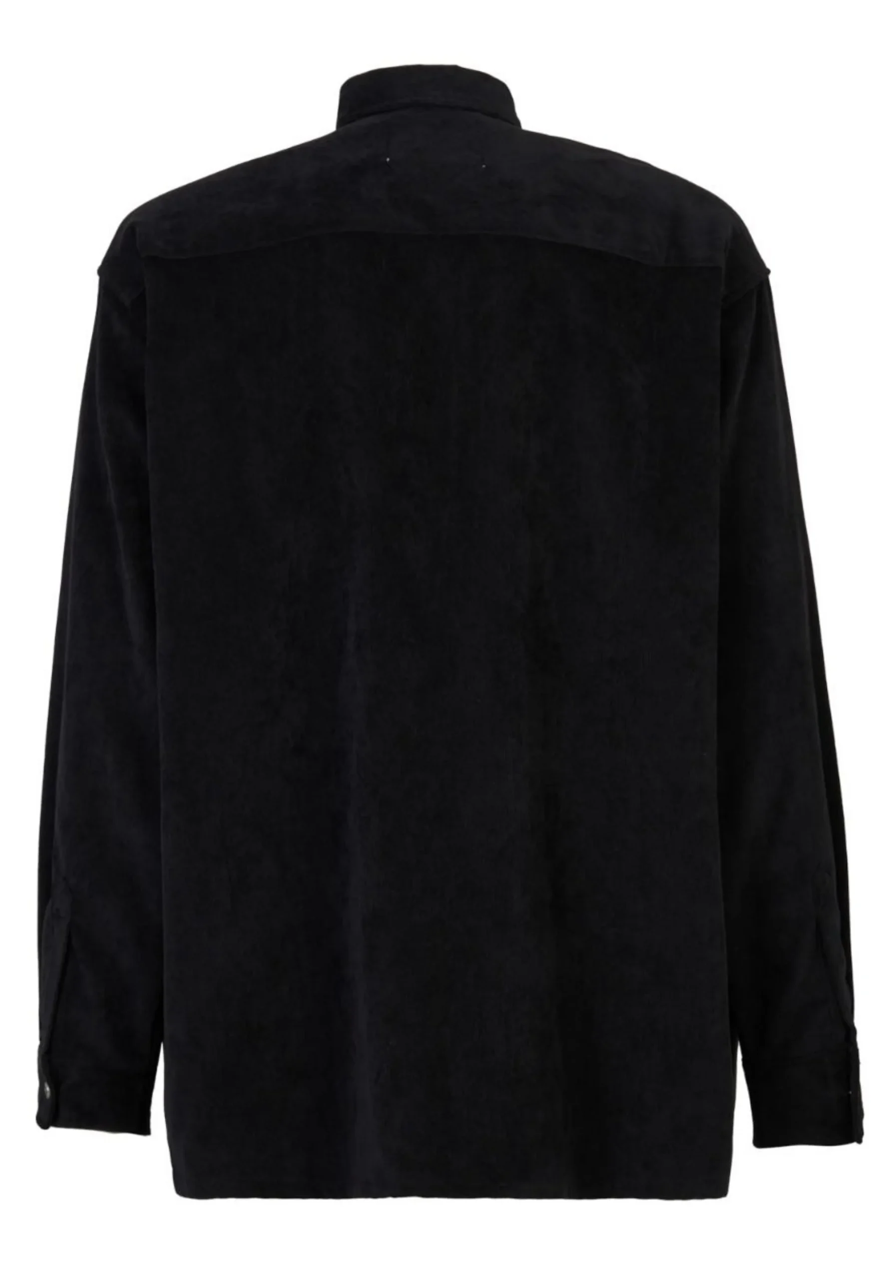 Camicia RICHMOND X in velluto a coste con taschino nera - immagine 3