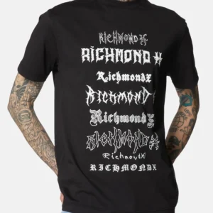 T-shirt RICHMOND X stampa multi logo nera